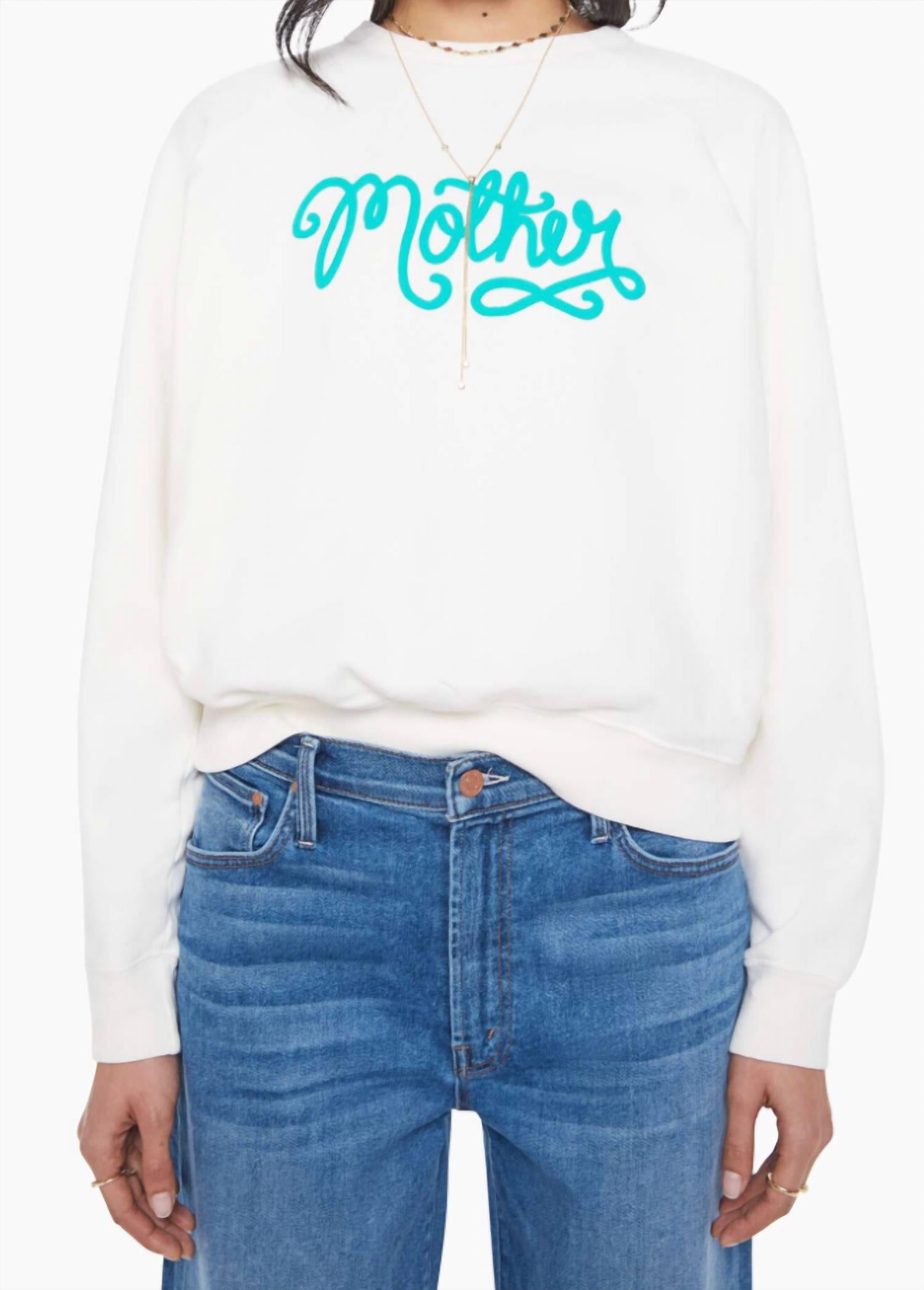 Mother Concert Crewneck Raglan Sweatshirt in white - women's top - view 5