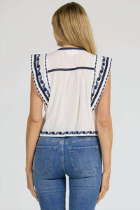 Dear John Denim - Janel Embroidery Detail Top
