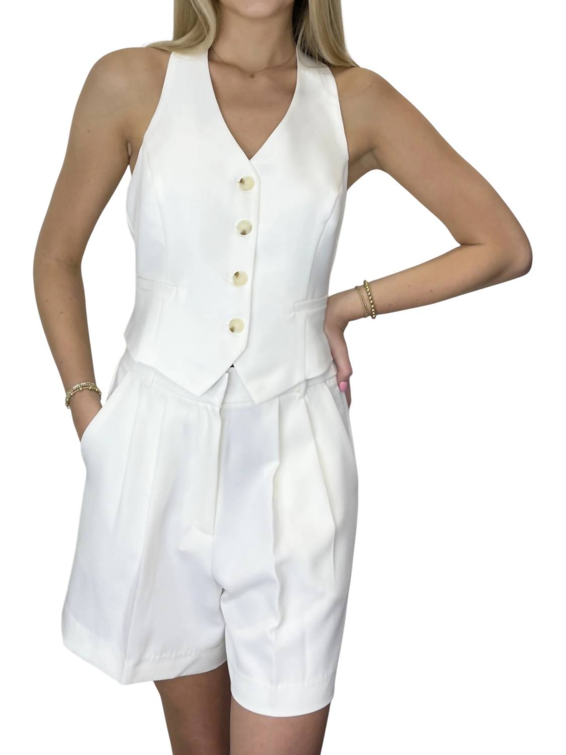 The Workshop - Business As Usual Halter Short Set