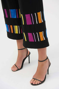 Joseph Ribkoff - Cropped Color Block Wide Leg Trouser