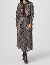 Toccin - Stacy Lace Vegan Leather Skirt