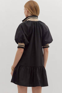 entro Colorband Mini Dress in black - women's dress - alternate view