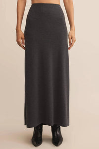 Z Supply Demure Maxi Skirt in charcoal heather 1 - women's skirt