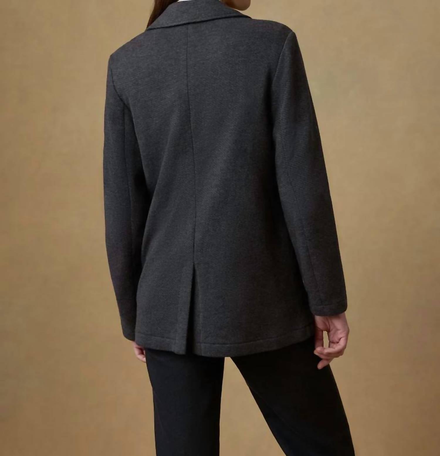 Faherty Inlet Knit Blazer in black sky melange 1 - women's jacket - view 4
