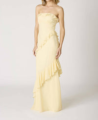 Cotton Candy La - Strapless Ruffle Tiered Maxi Dress