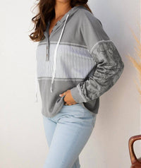 66Disco - Waffle Patchwork Hooded Top