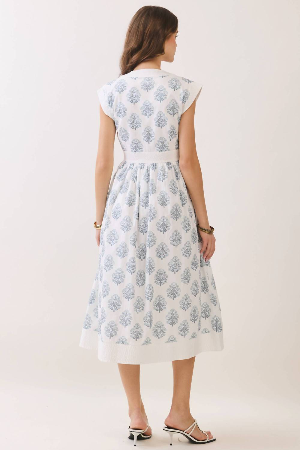 Tcec - Floral Print Zipper Front Midi Dress