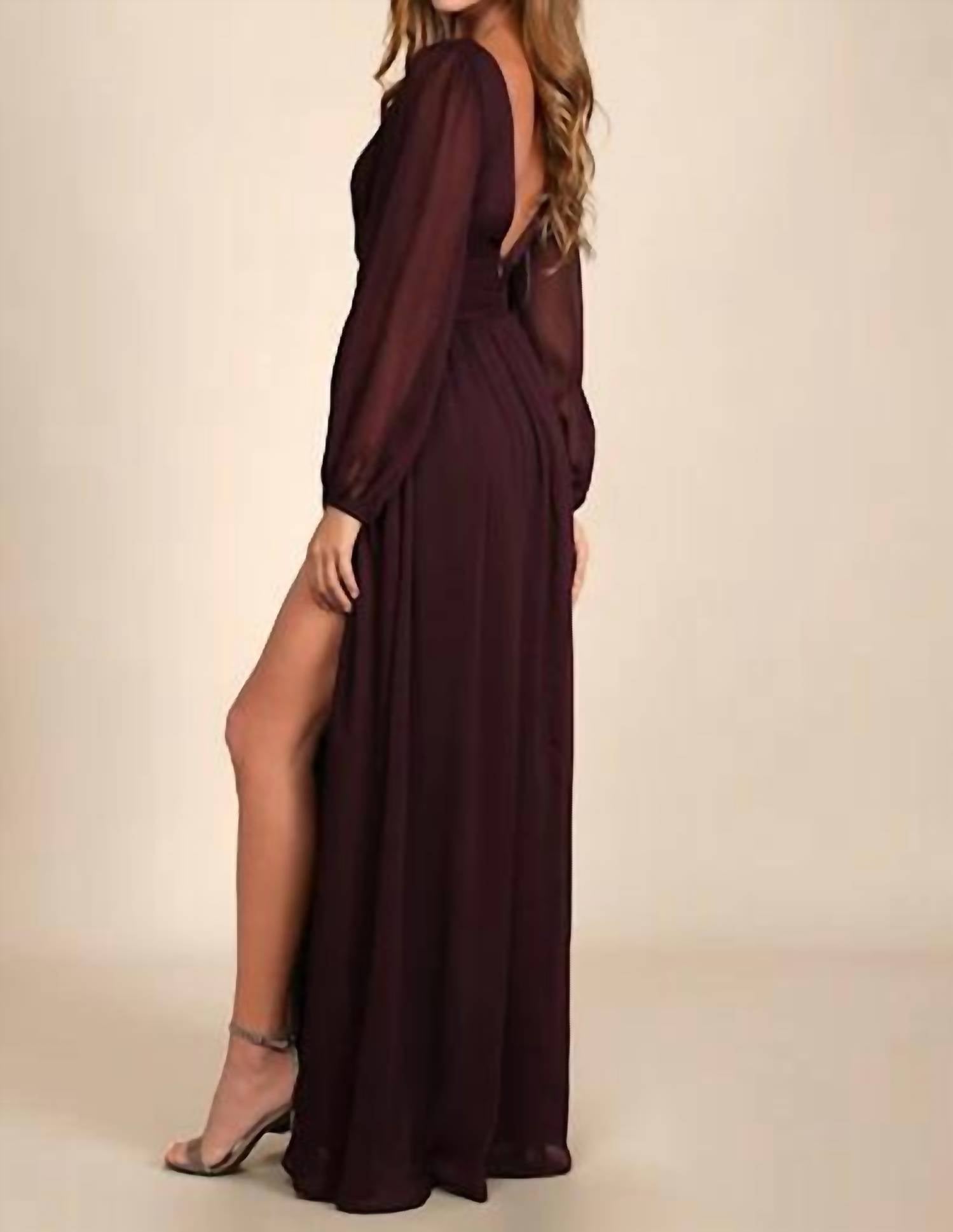 Lulus - Enchant My Love V-neck Long Sleeve Maxi Dress