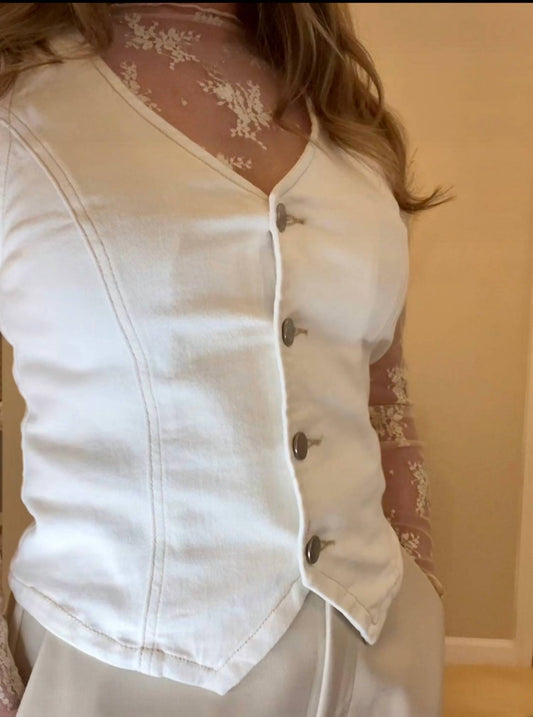 Accity - Sheer Lace Long Sleeve Top