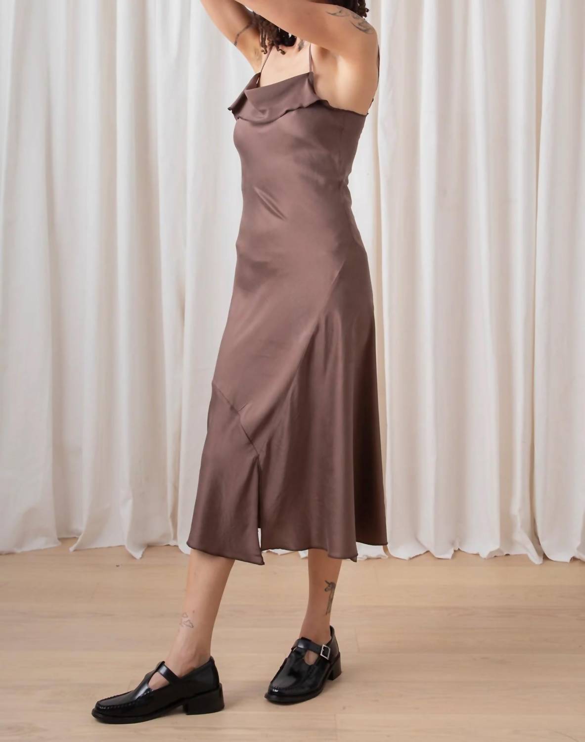 Ali Golden - Asymmetrical Silk Tank Dress