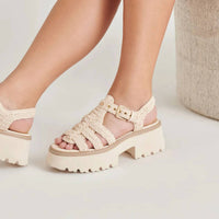 Dolce Vita Women's Latice Platform Sandals in oatmeal knit - women's sandal - view 4