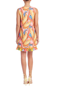 Badgley Mischka - Notch Neck Printed Sheath Dress