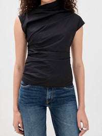 Ganni - Stretch Cotton Ruched Top