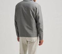 PETER MILLAR Portland Shirt Jacket in gale gray - men's jacket - detail view