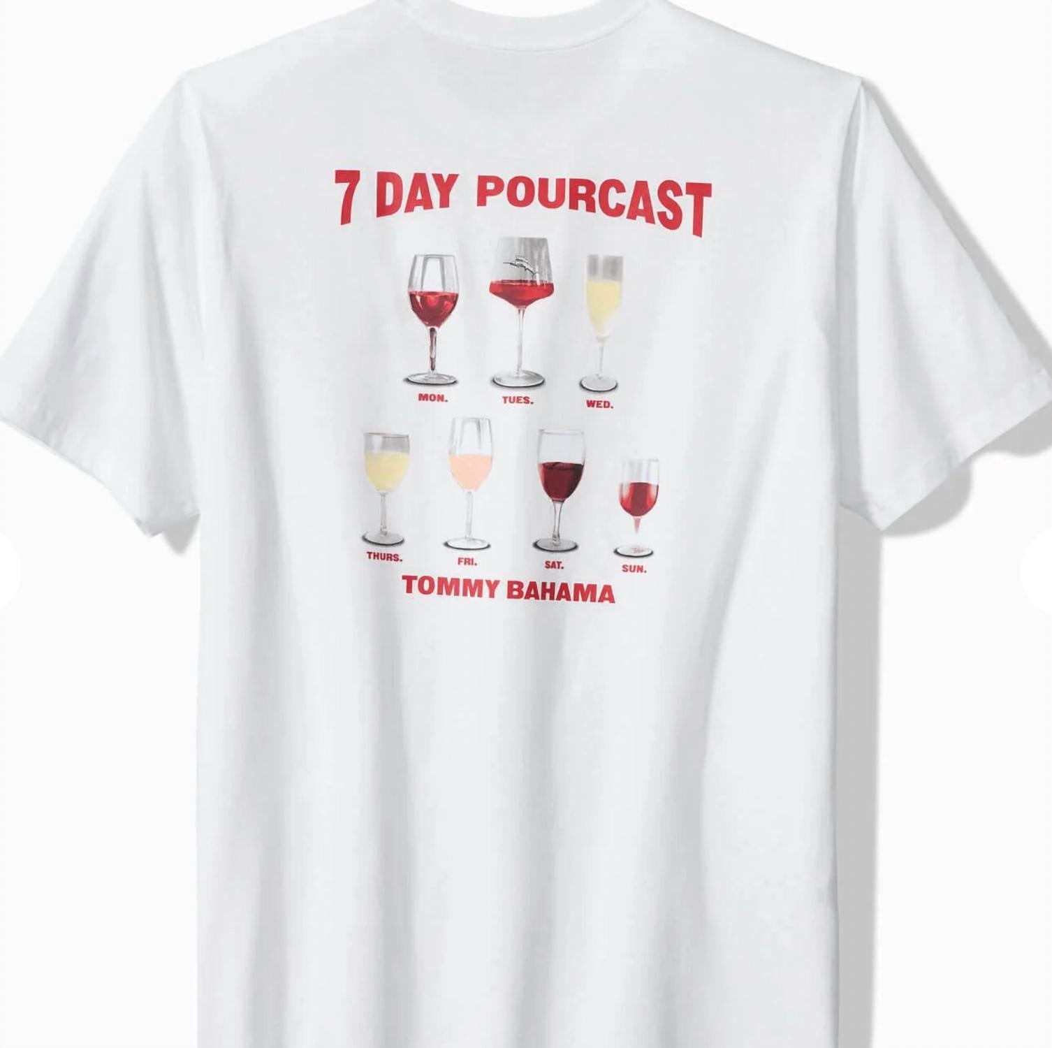 TOMMY BAHAMA Men's Seven Day Pourcast Short Sleeve T-shirt in white - men's t-shirt - detail view