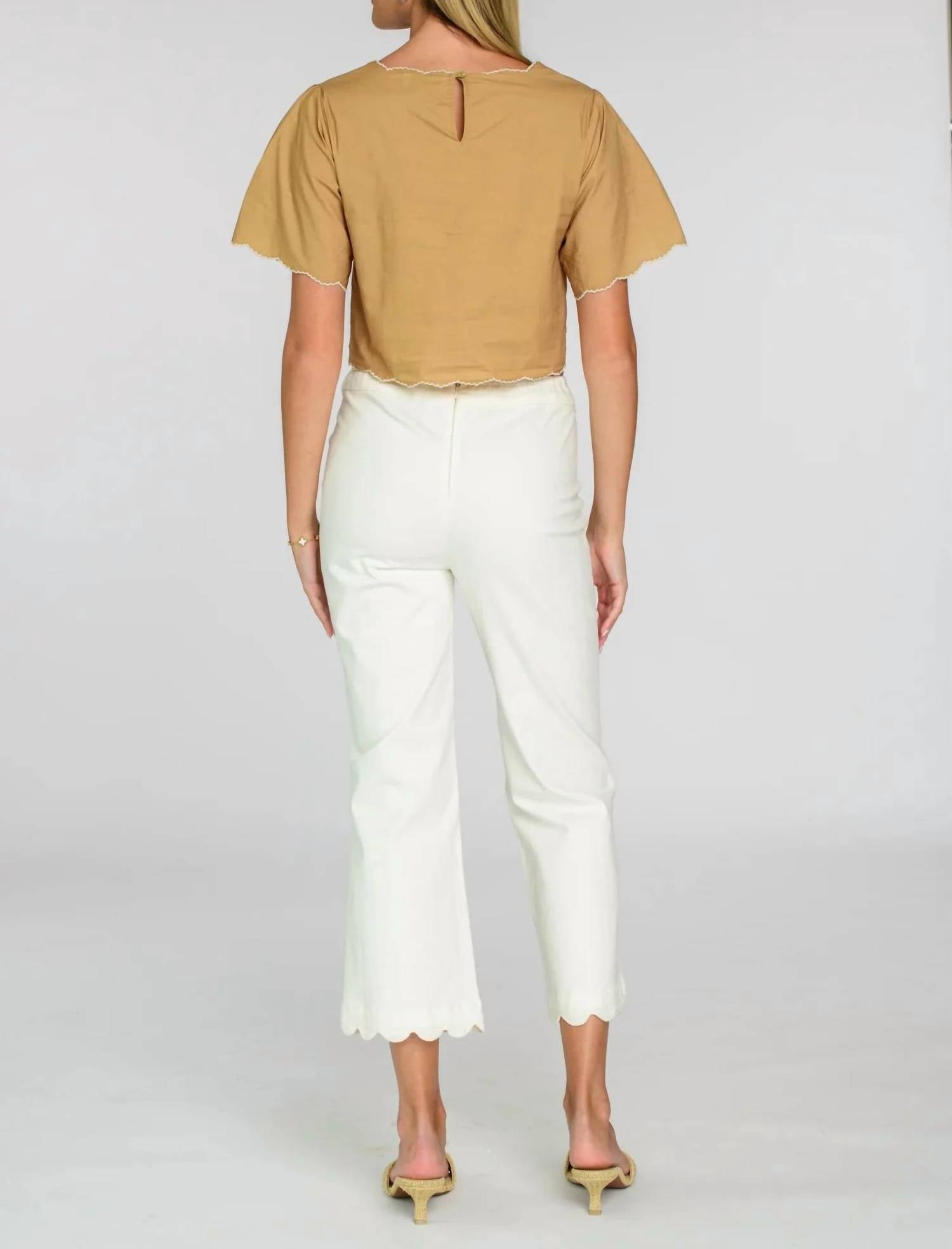 Elizabeth James The Label - Paloma Scalloped Embroidery Top
