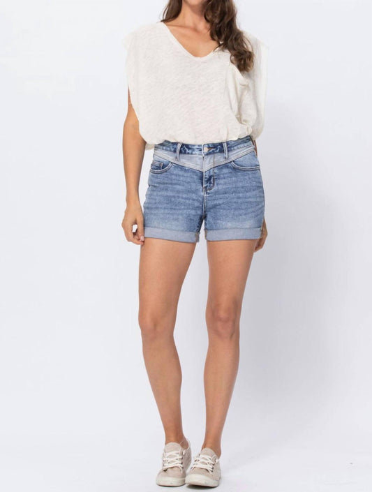 Judy Blue - 2-Tone Yoke High Rise Short