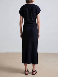 APIECE APART Vanina Cinched Midi Dress in black - women's dress - alternate view