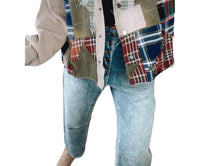 Oli & Hali - Care Free Plaid Patch Button Down Jacket