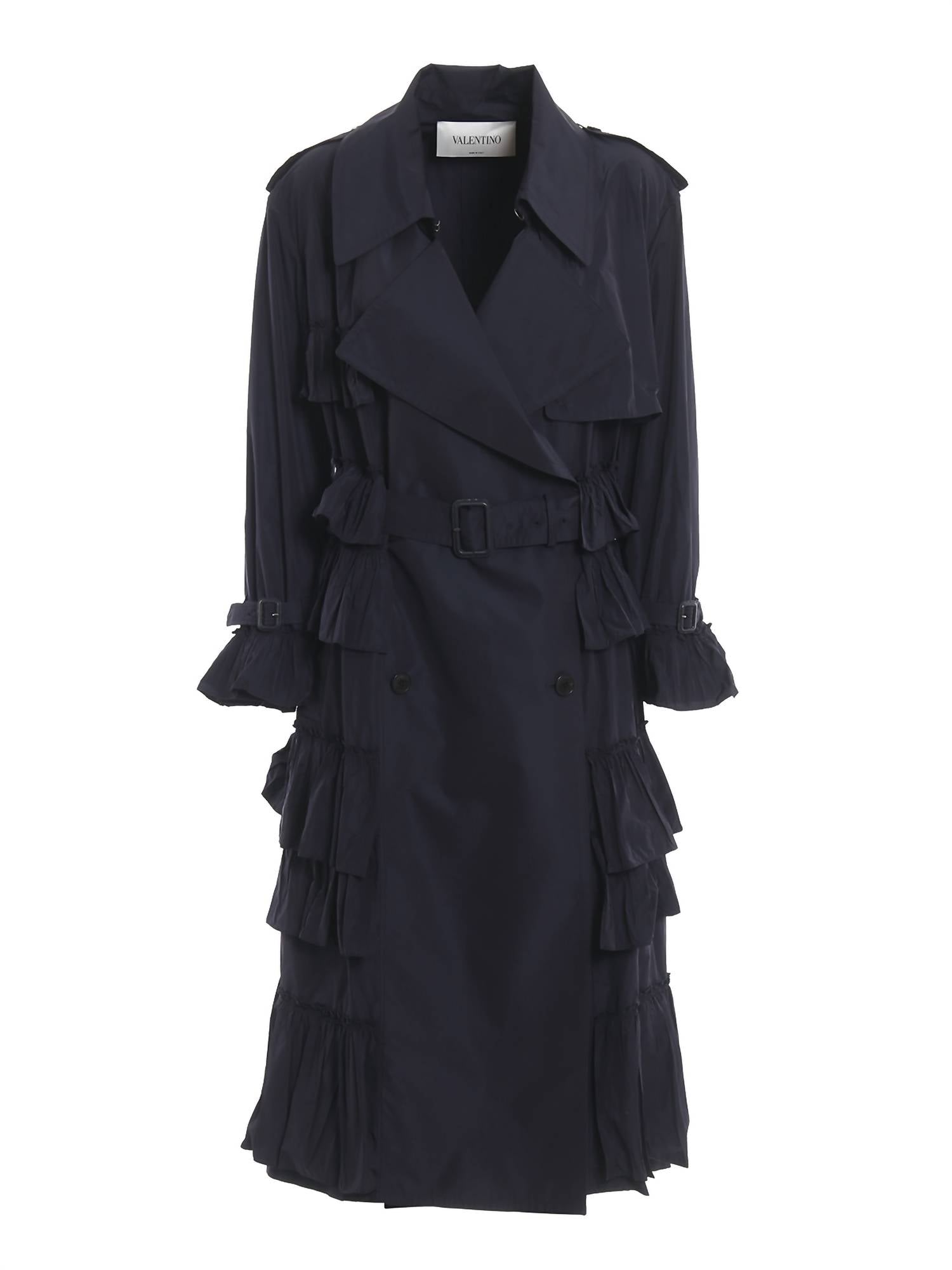 Valentino - Frilled Long Trench Coat