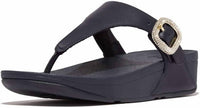 Fitflop - Women's Lulu Crystal Buckle Leather Toe Post Sandals
