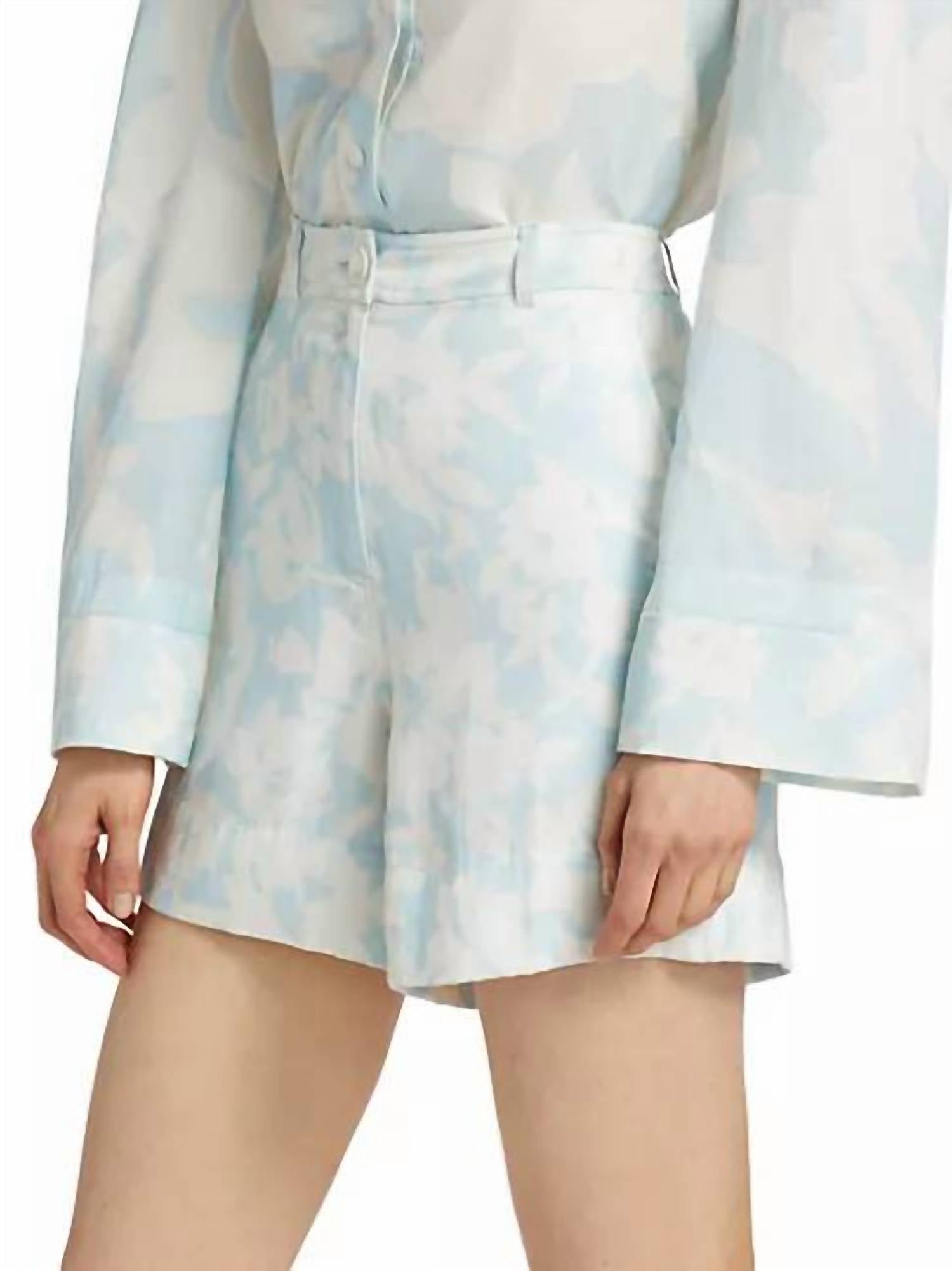 Derek Lam 10 Crosby Anora Shorts in blue multi - women's shorts - view 6