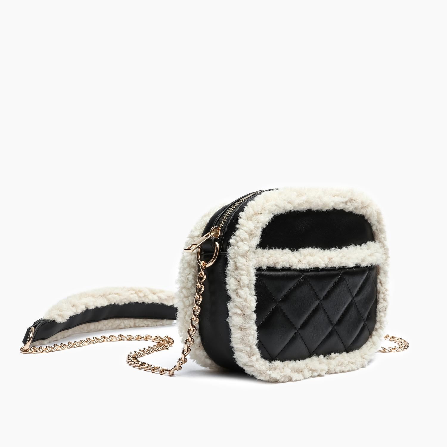 Like Dreams - Women's Holly Sherpa Vegan Leather Crossbody Bag