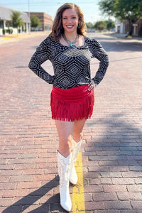 Sterling Kreek - Aztec Babe Bubble Sleeves Top