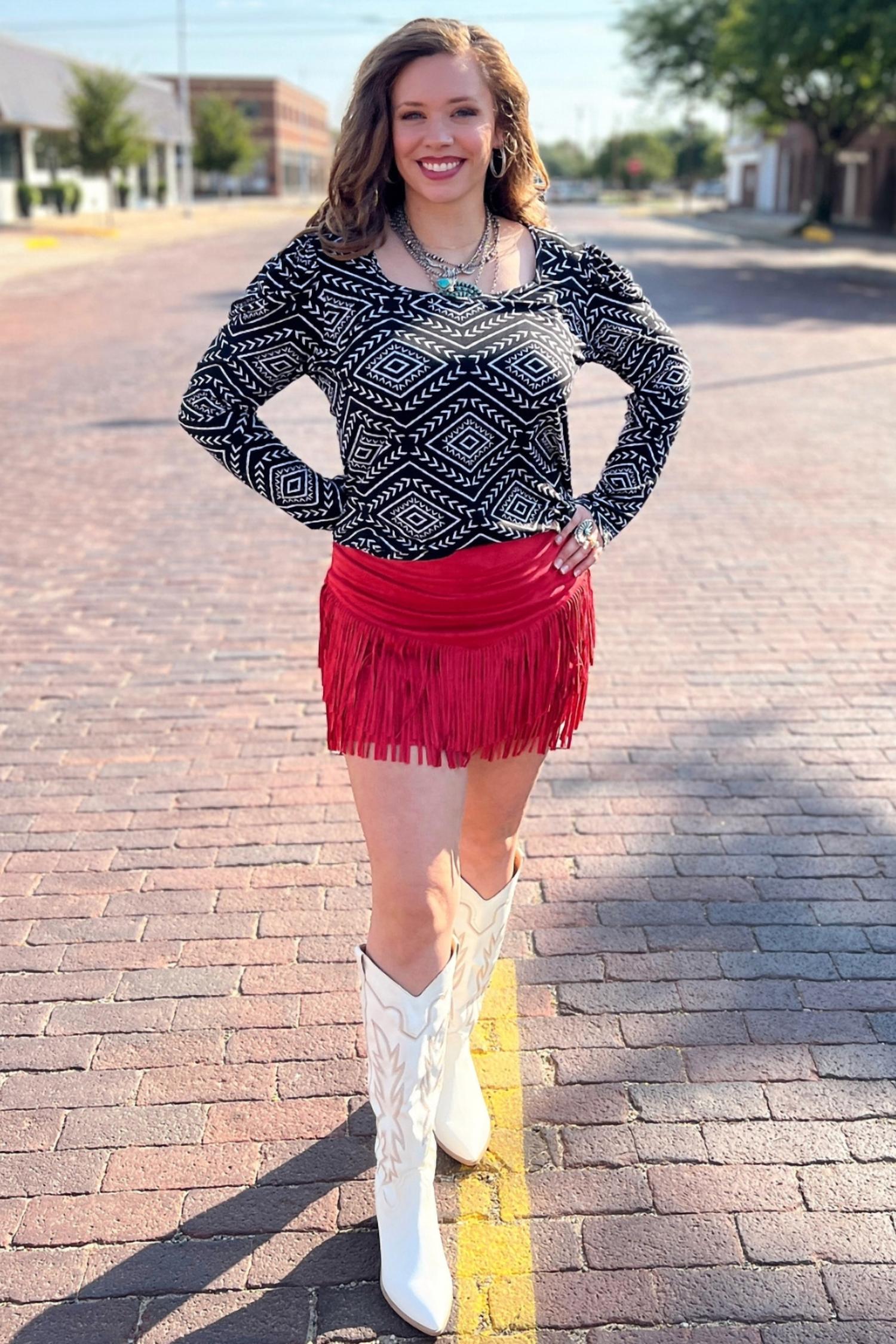 Sterling Kreek - Aztec Babe Bubble Sleeves Top