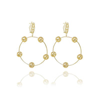Georgina Jewelry - Women's Flower Sphere Hoops Earrings