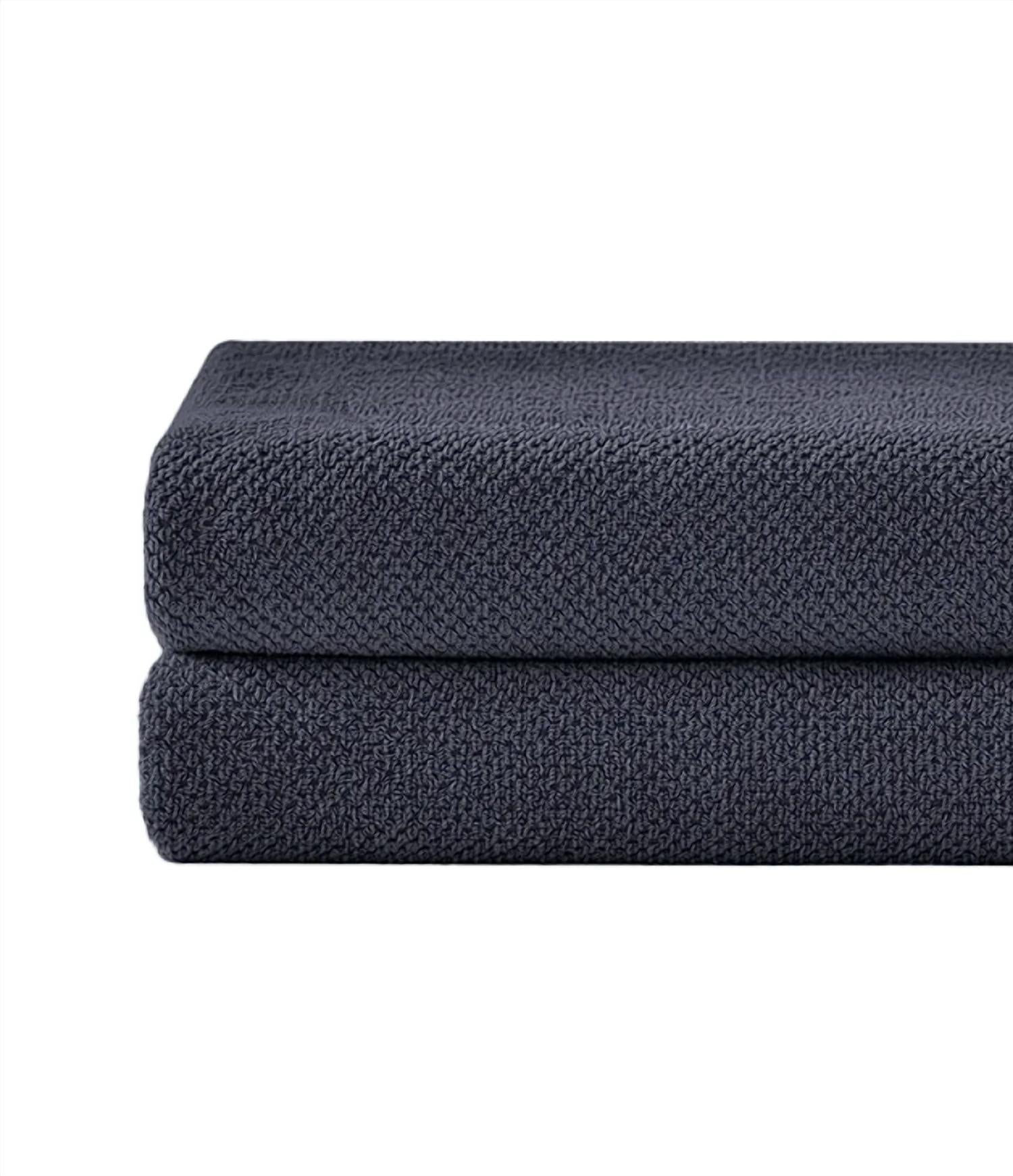 Under the Canopy Textured Organic 2 Piece Bath Towel Set in charcoal - item - detail view