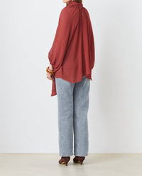 Suncoo Lincoln Muslin Blouse in terracota - women's blouse - alternate view