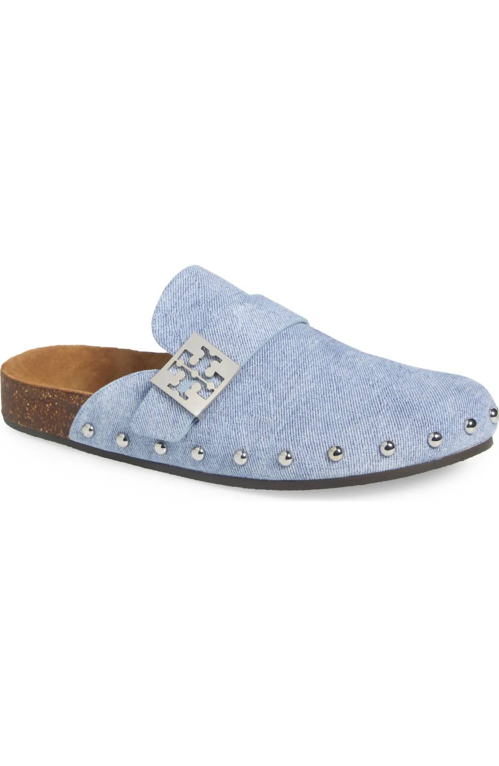 Tory Burch - Women's Denim Suede Mellow Stud Mule