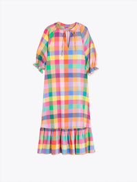 Vilagallo - Women's Gingham Plaid Dress