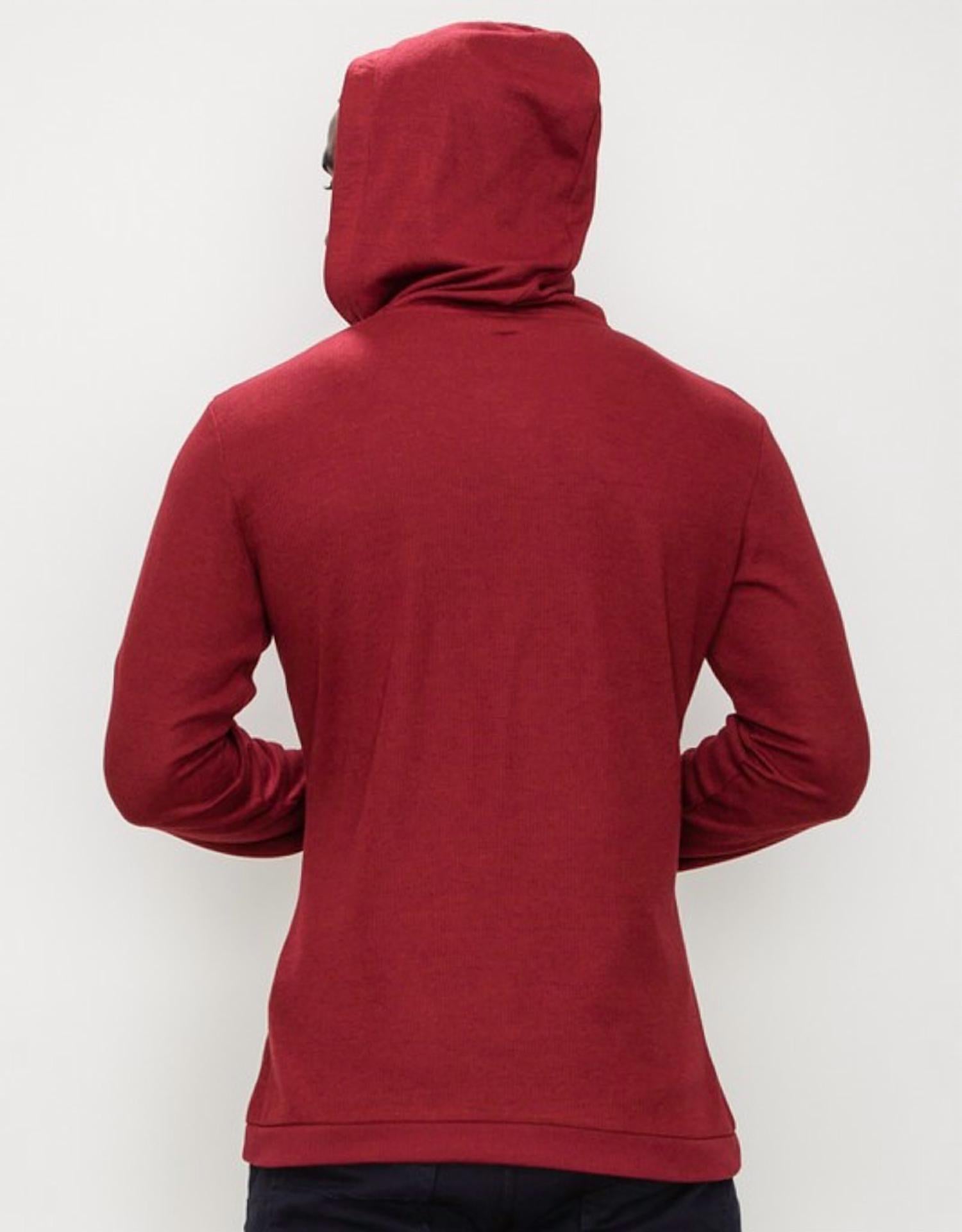 Zexi - Thermal Hooded Henley Top