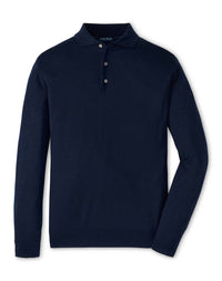 PETER MILLAR Dorset Sweater Polo in navy - men's long sleeve top - view 4