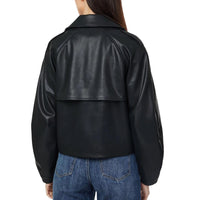 Habitual - Vegan Leather Cropped Trench Coat