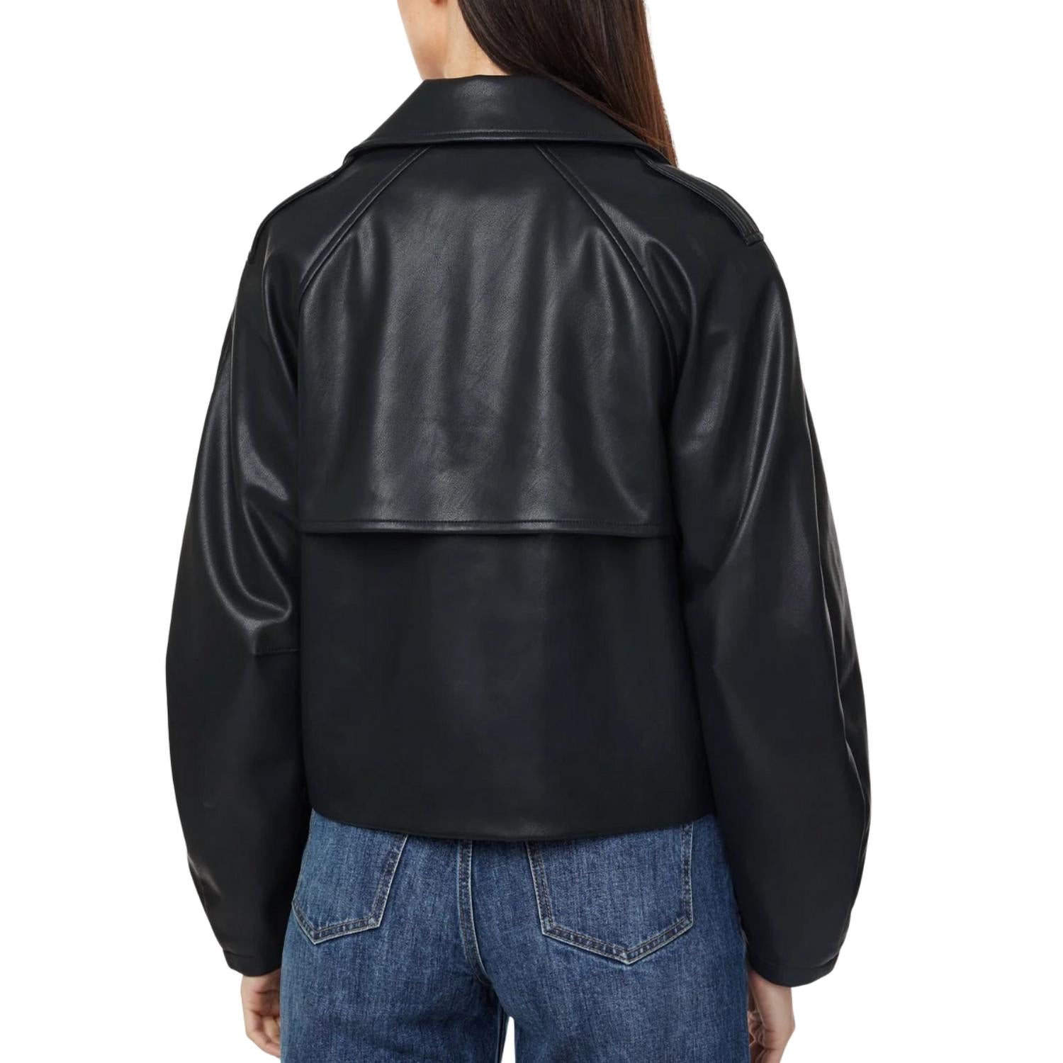Habitual - Vegan Leather Cropped Trench Coat