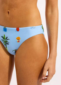 Seafolly Playa Bonita Hipster Bikini Bottom in blue - women's swimwear - view 4