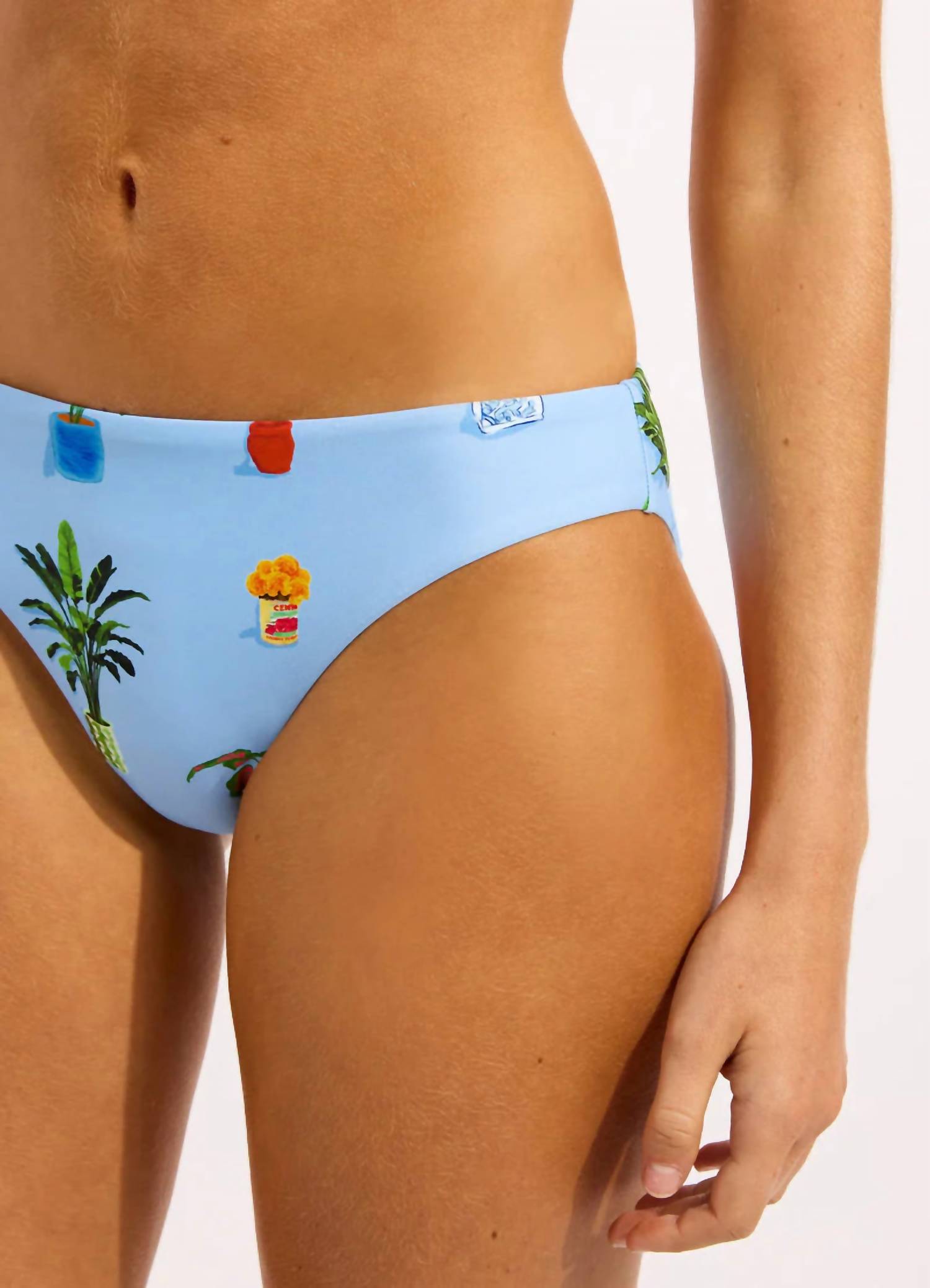 Seafolly Playa Bonita Hipster Bikini Bottom in blue - women's swimwear - view 4