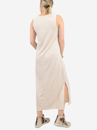 mittoshop Rib Knit Midi Dress in oatmeal - women's dress - alternate view