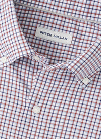 PETER MILLAR Julian Crown Lite Cotton Stretch Shirt in navy multi - men's shirt - alternate view