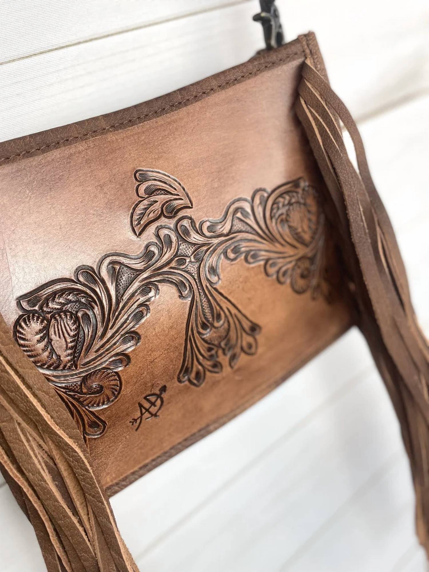 American Darling - Women's Hand-tooled Leather Crossbody Bag