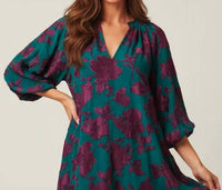 Umgee - Midnight And Velvet Collared Midi Dress
