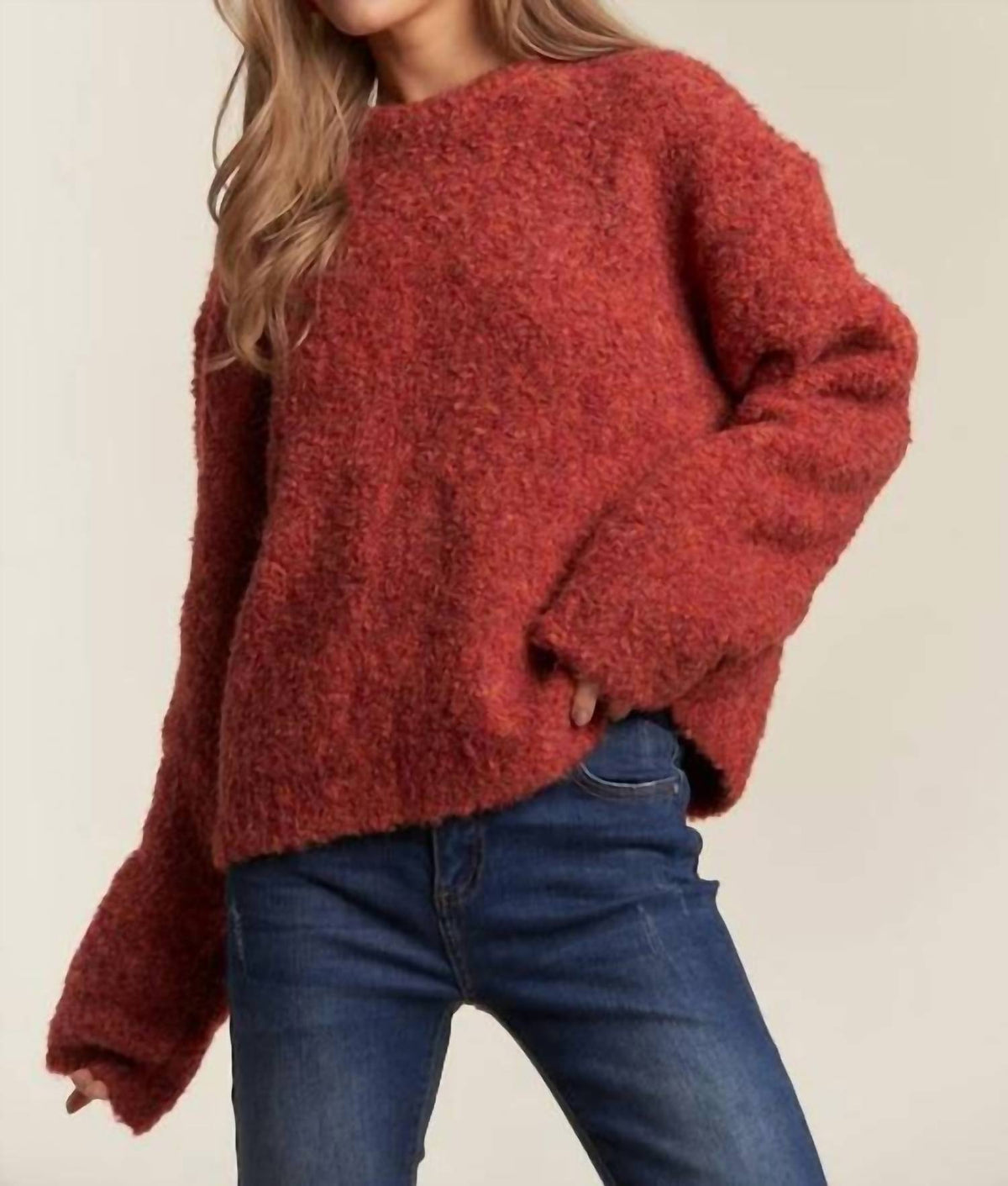 Adora - Warm N Cozy Fuzzy Sweater Top