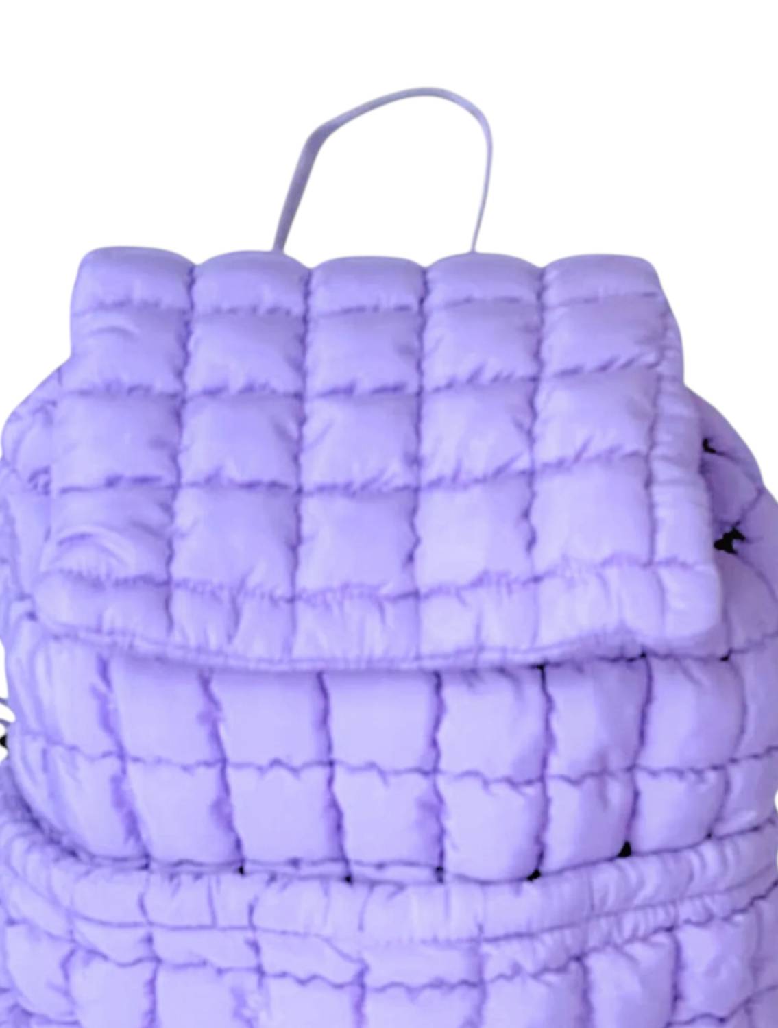 Lil Darlings Women's Puffer Backpack in lavender - women's bag - detail view