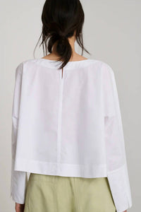 soeur Armand Top in white - women's long sleeve top - detail view
