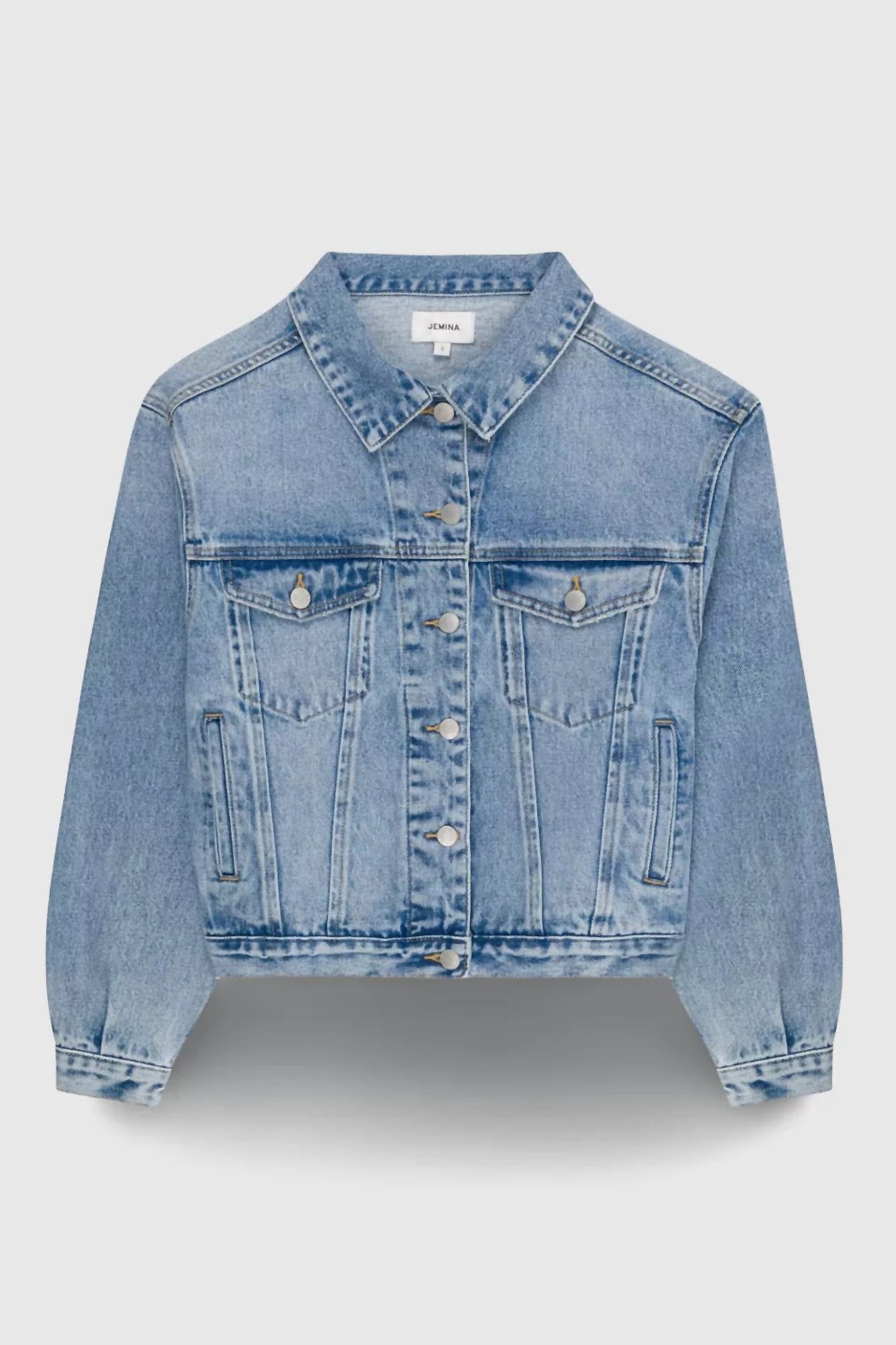 Jemina Relaxed Denim Jacket in light wash - women's jacket - view 4