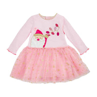 Mudpie - Girls' Santa Glitter Mesh Dress