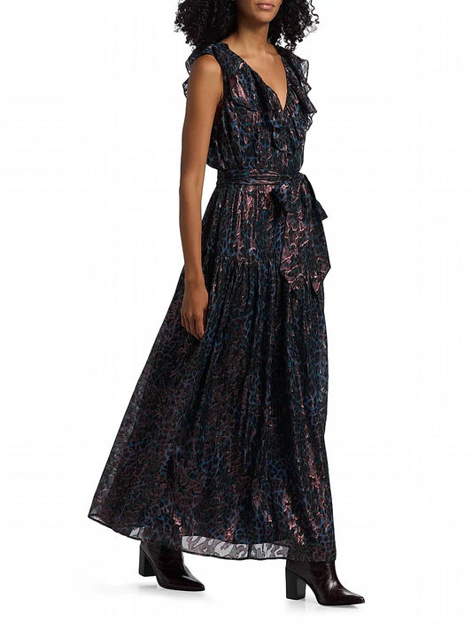 Marie Oliver - Francine Metallic Silk Maxi Dress